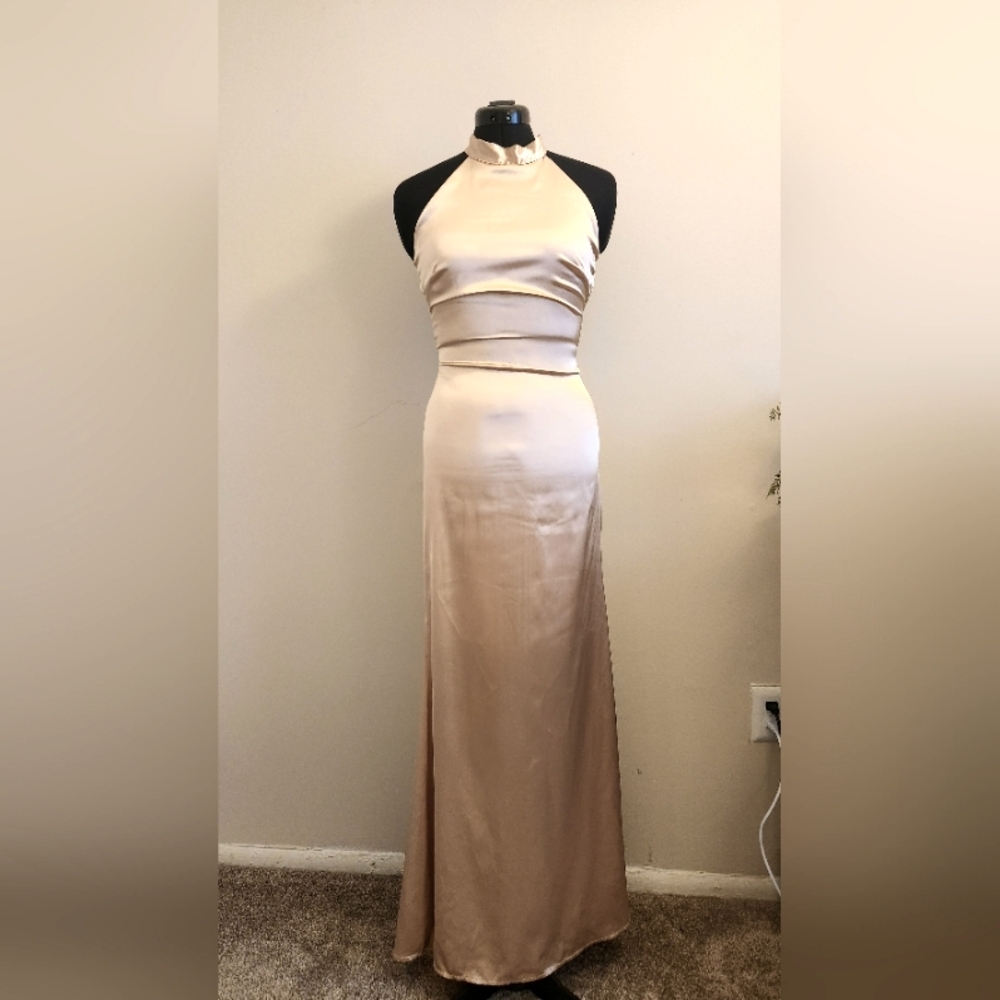 Champagne Satin Bridesmaid's Dress
